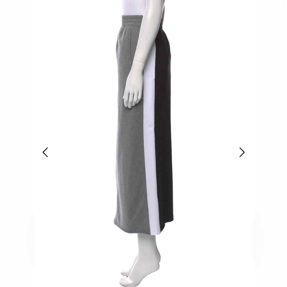Norma Kamali Sweat Skirt Black Grey and White Casual Midi Skirt